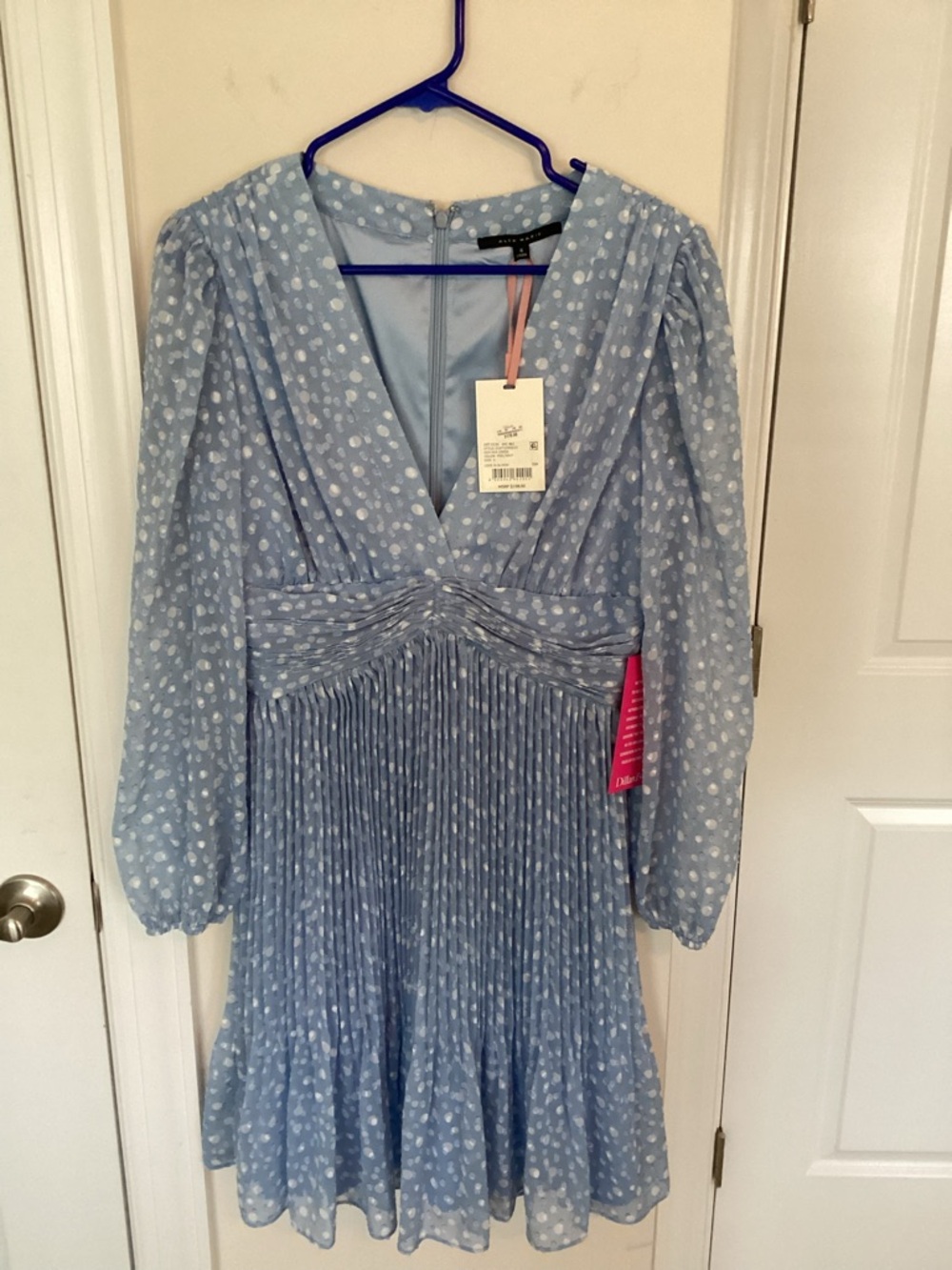 New, Alex Marie Mia Foil Chiffon Dress, Size 4
